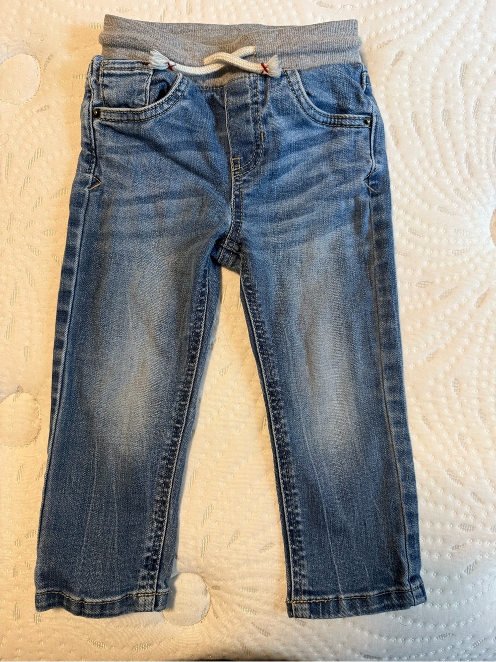 Cat & Jack Light Blue Jeans with Gray Waistband